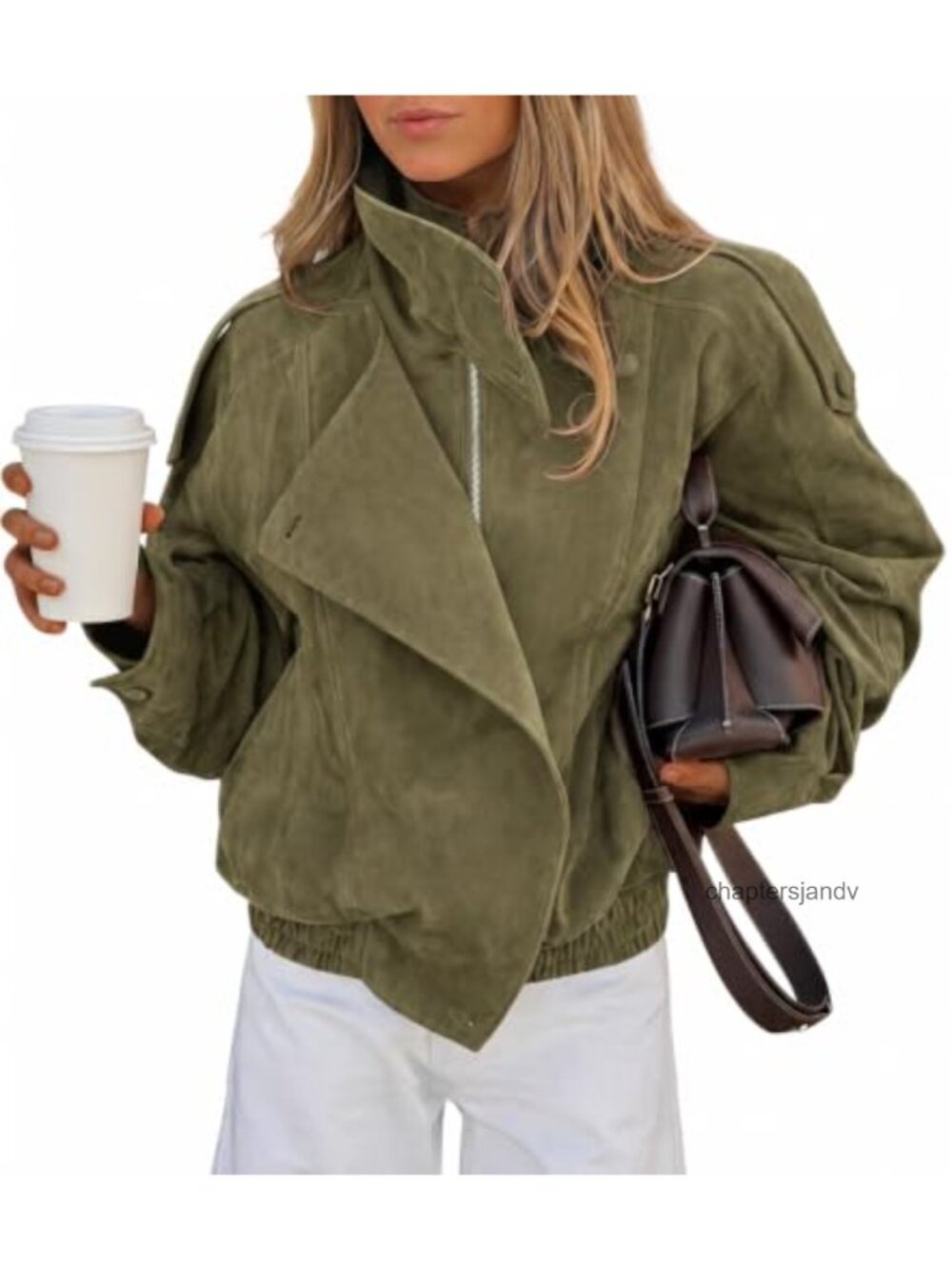 Oversized Faux Suede Jacket Asymmetric Zip Moto Coat Fall Outerwear